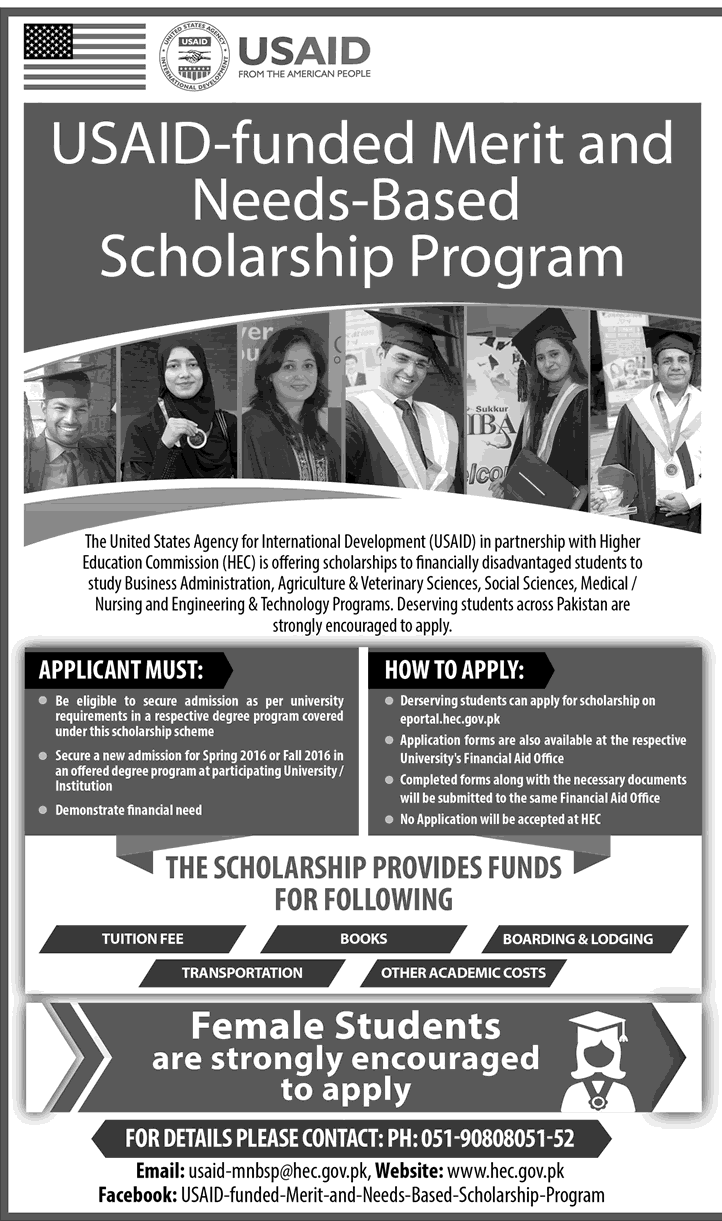 funded and program Merit scholarships Need 2016 US based